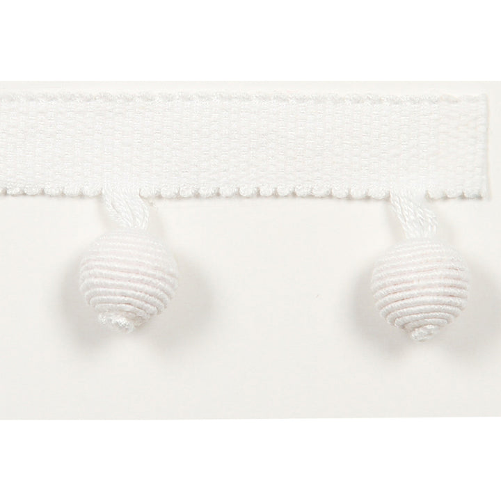 Le Lin Beaded Fringe White by Europatex Designer Fabric Le Lin 63% Linen, 37% Rayon 1.46 inches - Swanky Fabrics -