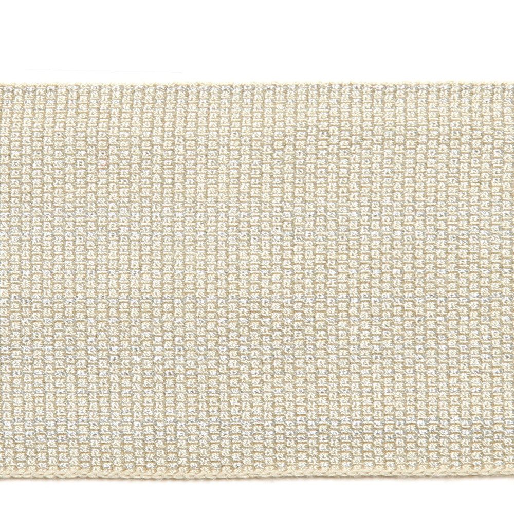Le Lin Metallic Tape Porcelain by Europatex Designer Fabric Le Lin 41% Fibranne, 30% Rayon, 28% Metallic yarns, 1% Polyester 2.00 inches - Swanky Fabrics -