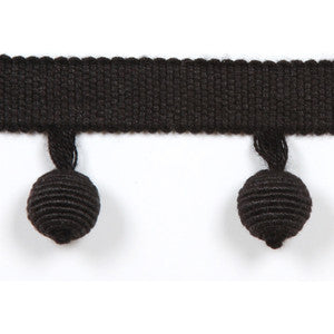 Le Lin Beaded Fringe Black by Europatex Designer Fabric