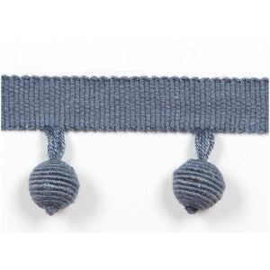 Le Lin Beaded Fringe Blue by Europatex Designer Fabric