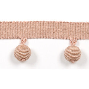 Le Lin Beaded Fringe Nude by Europatex Designer Fabric
