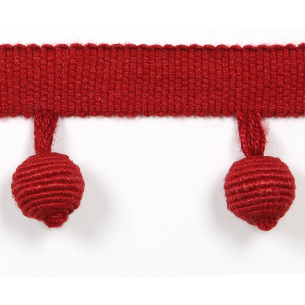 Le Lin Beaded Fringe Rouge by Europatex Designer Fabric Le Lin Collection 63% Linen, 37% Rayon China Horizontal: N/A and Vertical: N/A 1.46" - Swanky Fabrics -