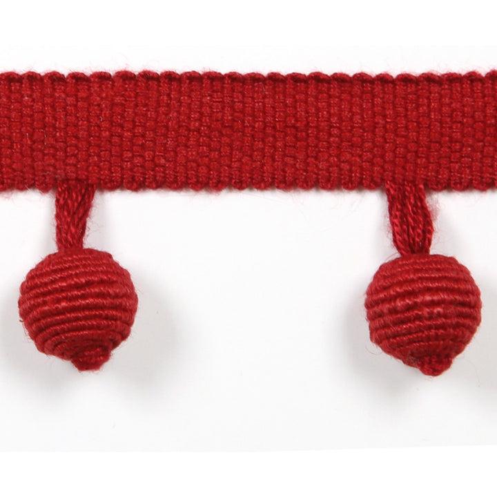 Le Lin Beaded Fringe Rouge by Europatex Designer Fabric Le Lin Collection 63% Linen, 37% Rayon China Horizontal: N/A and Vertical: N/A 1.46" - Swanky Fabrics -