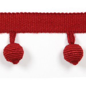 Le Lin Beaded Fringe Rouge by Europatex Designer Fabric