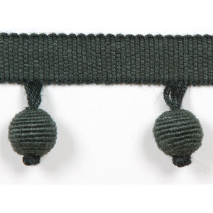 Le Lin Beaded Fringe Spruce by Europatex Designer Fabric