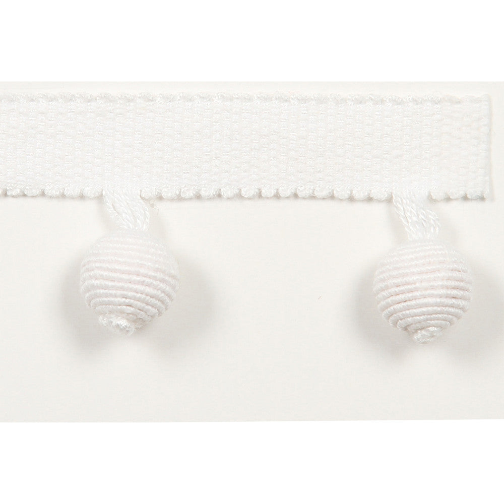 Le Lin Beaded Fringe White by Europatex Designer Fabric Le Lin Collection 63% Linen, 37% Rayon China Horizontal: N/A and Vertical: N/A 1.46" - Swanky Fabrics -