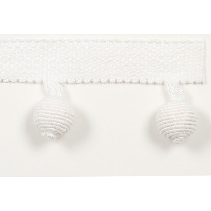 Le Lin Beaded Fringe White by Europatex Designer Fabric Le Lin Collection 63% Linen, 37% Rayon China Horizontal: N/A and Vertical: N/A 1.46" - Swanky Fabrics -