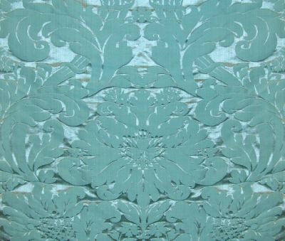 Lombardy Teal M011550003 by Grey Watkins Designer Fabric 75% COTTON 25% SILK ITALY MEDIUM DUTY Horizontal: 25.5" and Vertical: 26" 51 - Swanky Fabrics -
