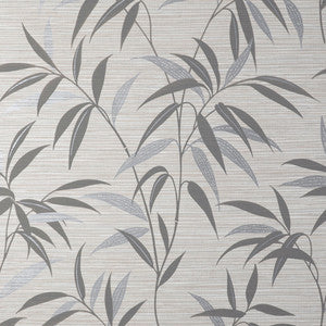 Fusion Grey Leaf Wallpaper by Fine Decor Designer