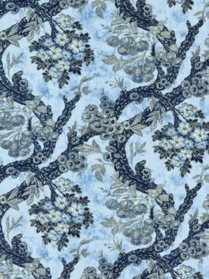 Summerhouse Hill Blues M7SUMM0001 by Old World Weavers Designer Fabric DORSET COAST 100% COTTON SWITZERLAND MEDIUM DUTY Horizontal: 26" and Vertical: 17.25" 51.75 - Swanky Fabrics -