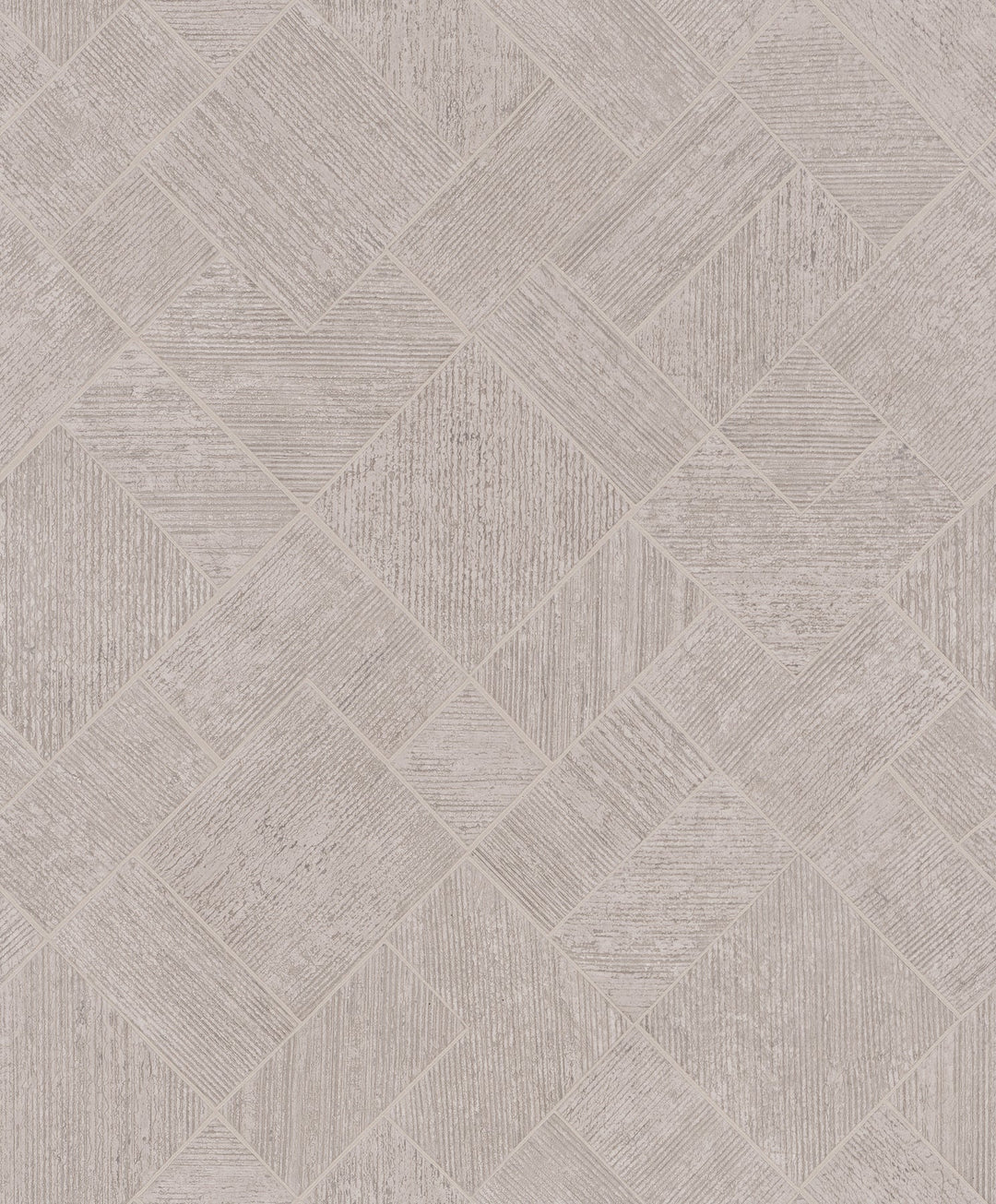 Marquetry Grey Tile Wallpaper by Antonina Vella Designer