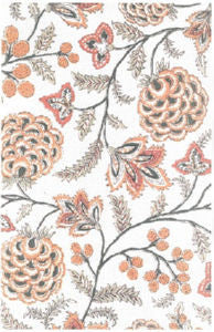 Malaysia Coral by Norbar Designer Fabric ROMANCE 100% COTTON SPAIN 17"V 18"H 55" - Swanky Fabrics -