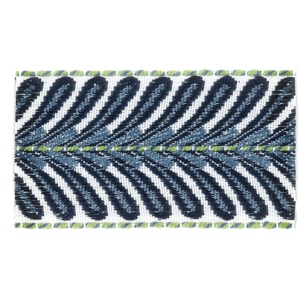 Mamzer 1 Indigo by Stout Designer Trim INSIGHTS TRIM 63%SVI 37%POL CHINA Horizontal: 0.5 and Vertical: 0 2.63 in - Swanky Fabrics -