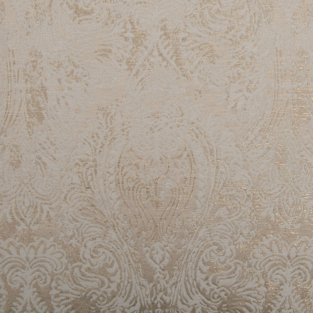 Mandolin Ivory by Norbar Designer Fabric PARAMOUNT 100% POLYESTER AND LUREX CHINA 19"V 28 1/2"H 114 - Swanky Fabrics -