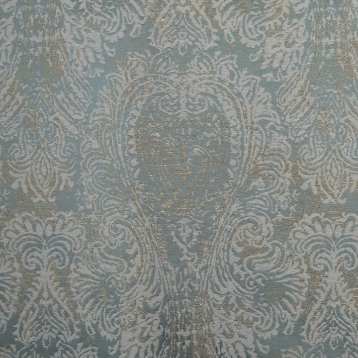 Mandolin Seafoam by Norbar Designer Fabric PARAMOUNT 100% POLYESTER AND LUREX CHINA 19"V 28 1/2"H 114 - Swanky Fabrics -