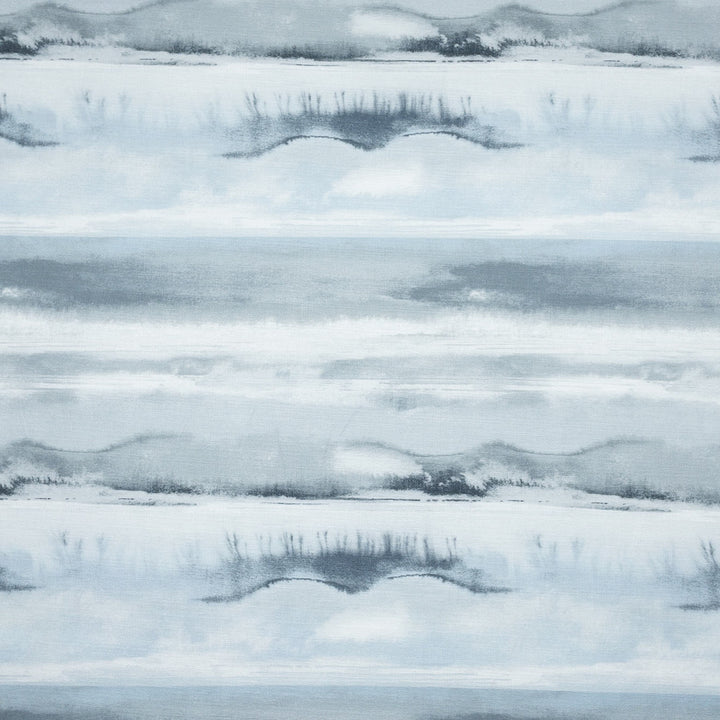Manmore 1 Lake by Stout Designer Fabric COMFORTABLE LIVING HAZE/NAVY 100%COT SOUTH KOREA Horizontal: 13.500 and Vertical: 13.250 54 in - Swanky Fabrics -