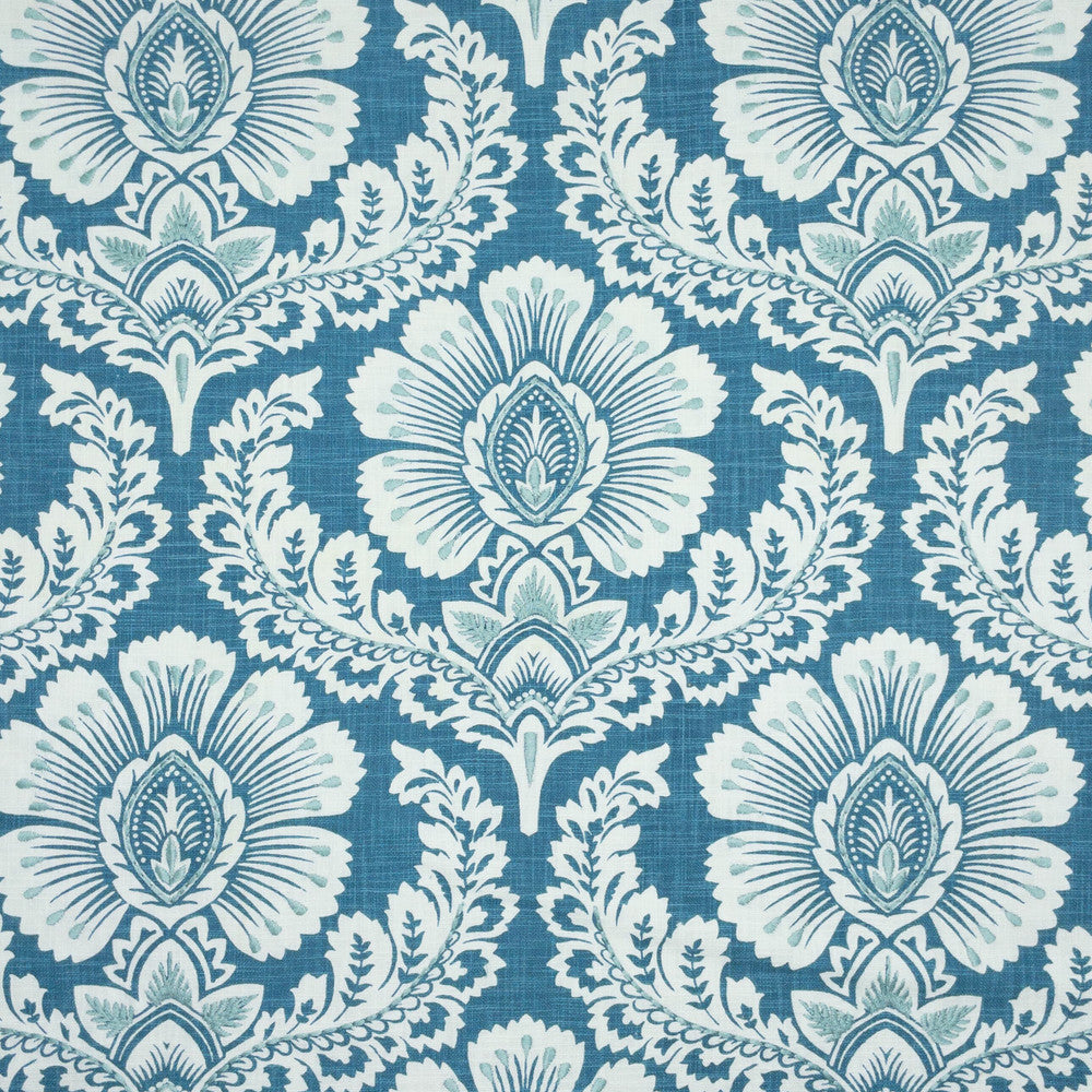 Marengo 1 Turquoise by Stout Designer Fabric COMFORTABLE LIVING BAHAMA/CARIBBEAN 100%COT INDIA Horizontal: 13.125 and Vertical: 15.375 57 in - Swanky Fabrics -