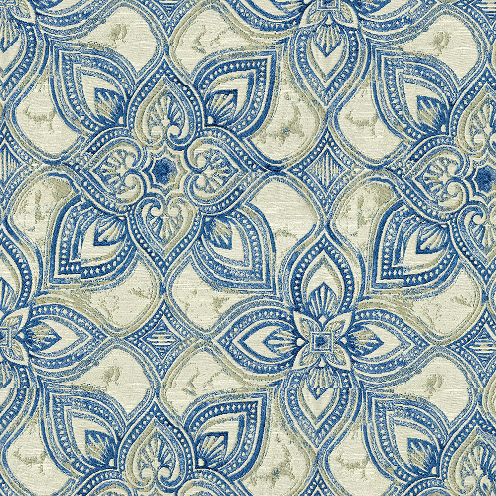 Maribel 305 Indigo by ABBEYSHEA Designer Fabric 100% Polyester China 18,000 Double Rubs (Wyzenbeek) </p><p>Repeat: Horizontal: 13.5" (34.3 cm) Up the Roll and Vertical: 13.5" (34.3 cm) Across the Roll 54" (137 cm) - Swanky Fabrics -