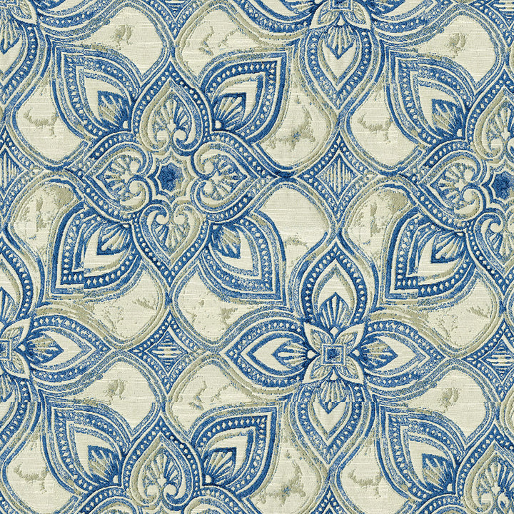Maribel 305 Indigo by ABBEYSHEA Designer Fabric 100% Polyester China 18,000 Double Rubs (Wyzenbeek) </p><p>Repeat: Horizontal: 13.5" (34.3 cm) Up the Roll and Vertical: 13.5" (34.3 cm) Across the Roll 54" (137 cm) - Swanky Fabrics -