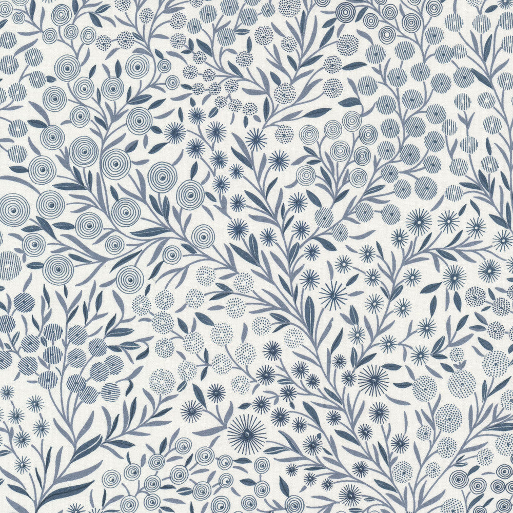 Mayberry 3 Slate by Stout Designer Fabric RAINBOW LIBRARY HAZE/SKY 100%COT INDIA Horizontal: 18.000 and Vertical: 25.500 59 in - Swanky Fabrics -