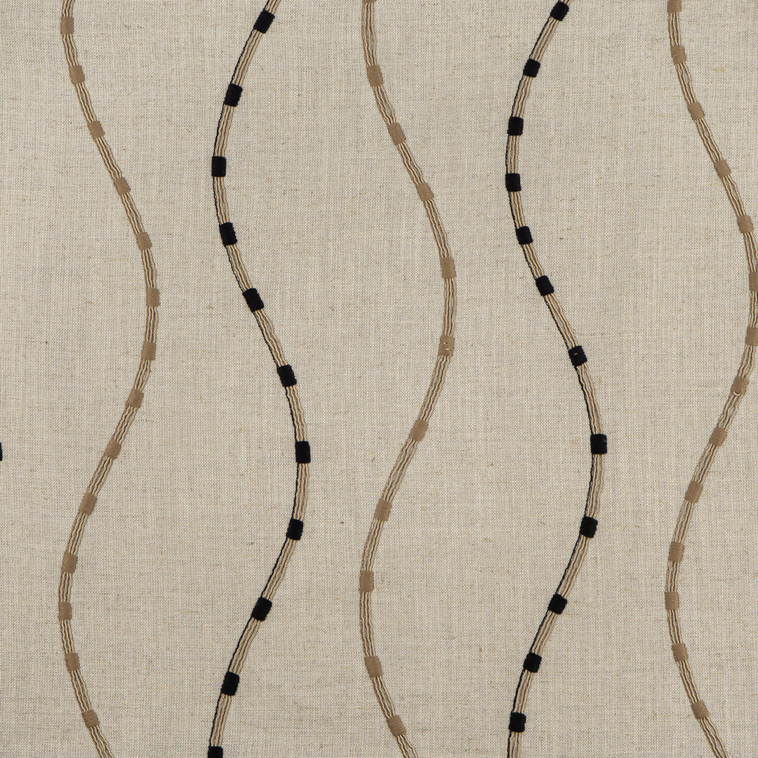 Mattituck # 444 Jet by Maxwell Designer Fabric Color Theory-Vol. X Driftwood BASE: 70% VISCOSE 30% LINEN EMB: 72% COTTON 28% POLYESTER INDIA EMB: V-12.4" H-13.2" W: 53" EMB: 52" - Swanky Fabrics -
