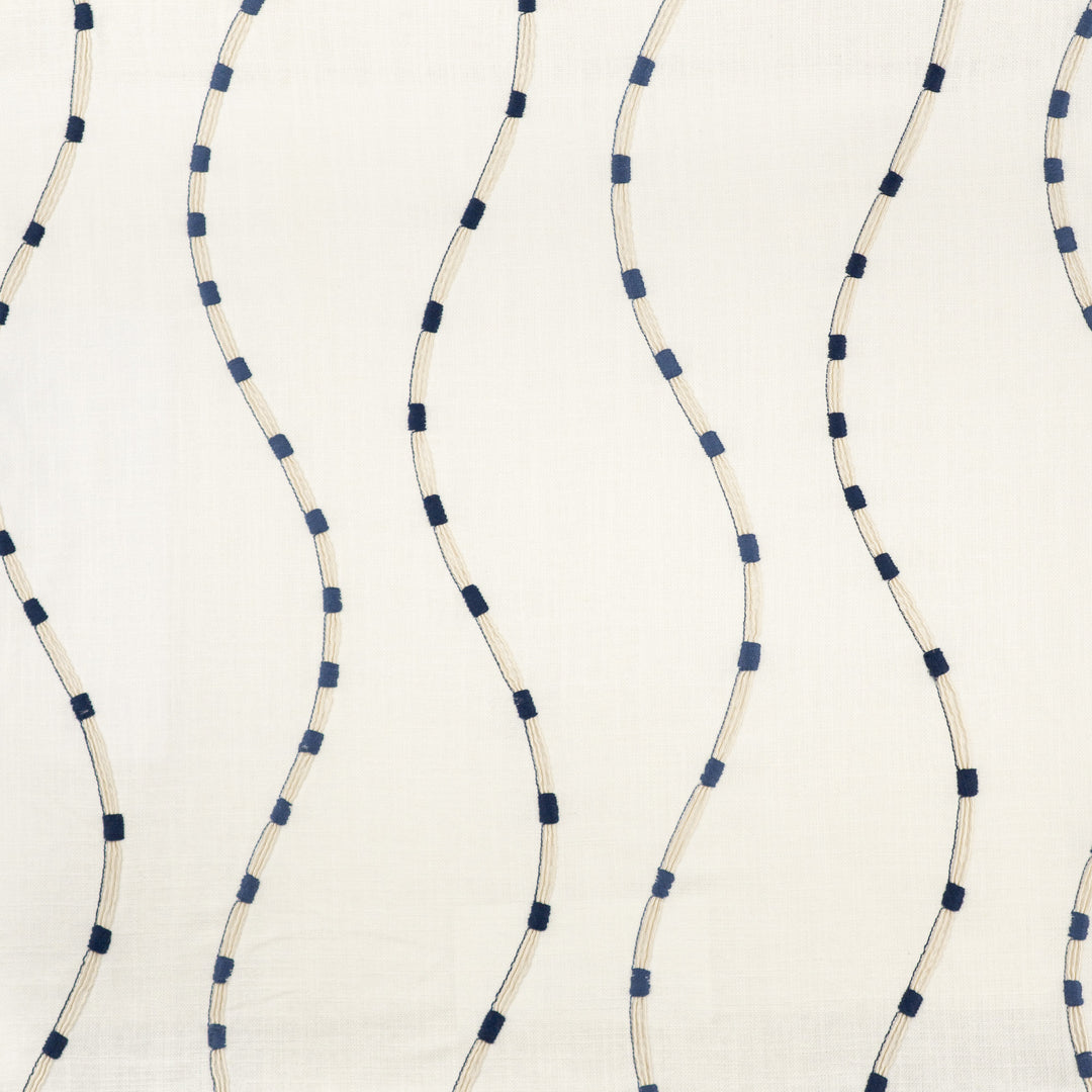 Mattituck # 505 Nautic by Maxwell Designer Fabric Color Theory-Vol. X Twilight BASE: 70% VISCOSE 30% LINEN EMB: 72% COTTON 28% POLYESTER INDIA EMB: V-12.4" H-13.2" W: 53" EMB: 52" - Swanky Fabrics -