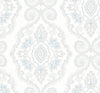 Nautical Damask Blue Oasis MB30302 by Seabrook Designs Designer Wallpaper