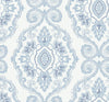 Nautical Damask Coastal Blue MB30312 by Seabrook Designs Designer Wallpaper