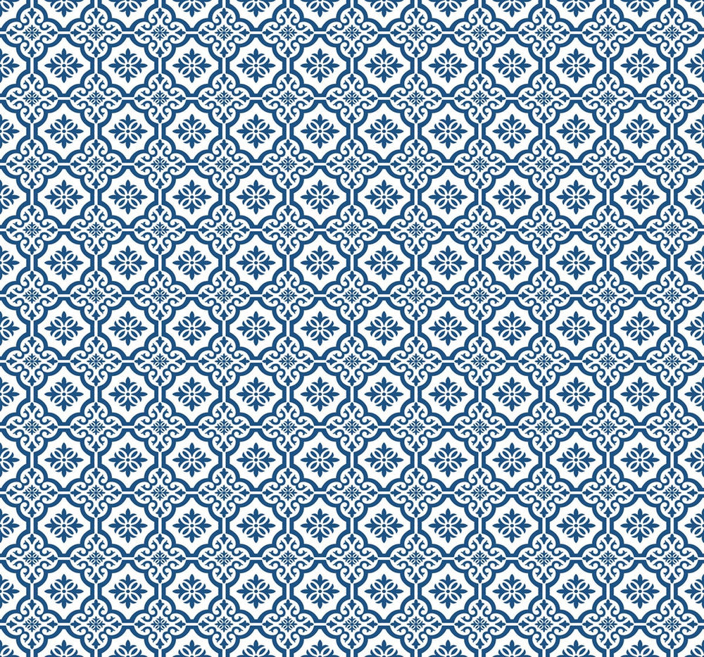 Coastal Tile Coastal Blue MB31702 by Seabrook Designs Designer Wallpaper
