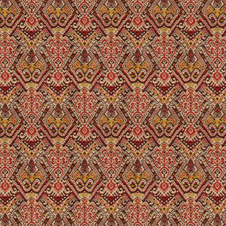 Mckenzie 1 Pepper by Stout Designer Fabric Rainbow Library Blosom/Cranberry 100% Polyester INDIA Horizontal: 6.875 and Vertical: 14.125 54 in - Swanky Fabrics -