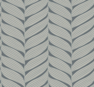 Luminous Leaves Charcoal & Silver Wallpaper by Antonina Vella Designer