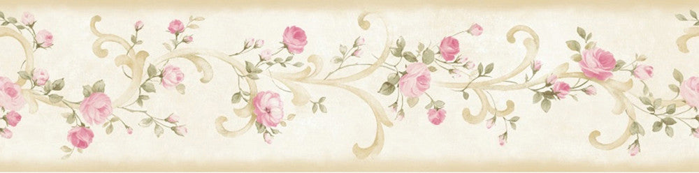 Scotney Blush Tearose Acanthus Wallpaper by Chesapeake Designer Meadowlark Covers about 7.5 square feet 6-in by 15-ft long roll Prepasted 0 - Swanky Fabrics -