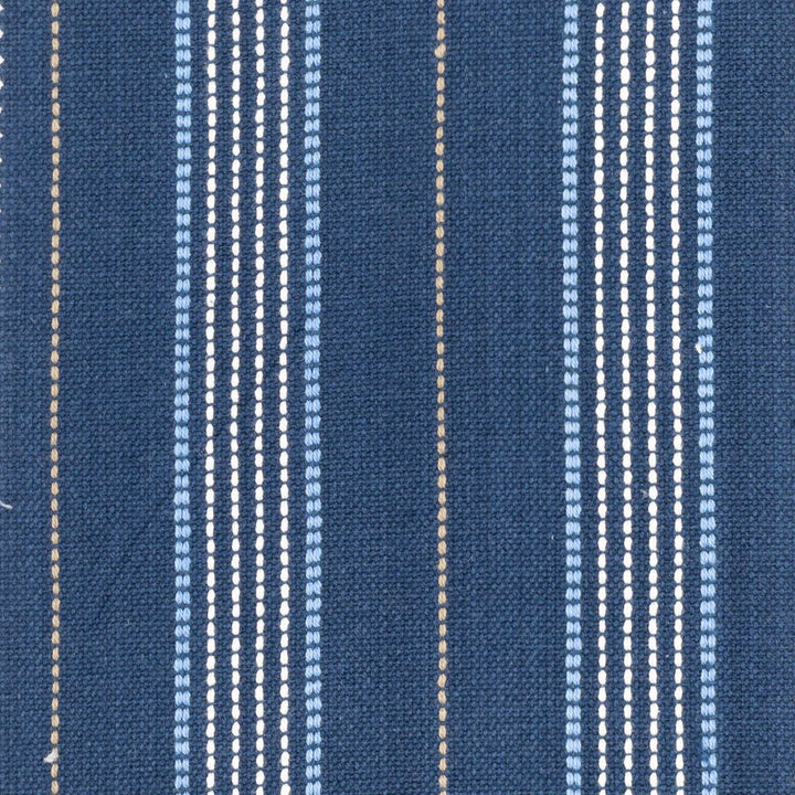 Meeting 2 Royal by Stout Designer Fabric JUST STRIPES DENIM/SLATE 100%COT INDIA Horizontal: 3.000 and Vertical: 0.000 54 in - Swanky Fabrics -