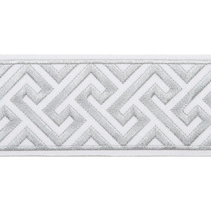Melrose Emb Tape Silver by Magnolia Designer Trim