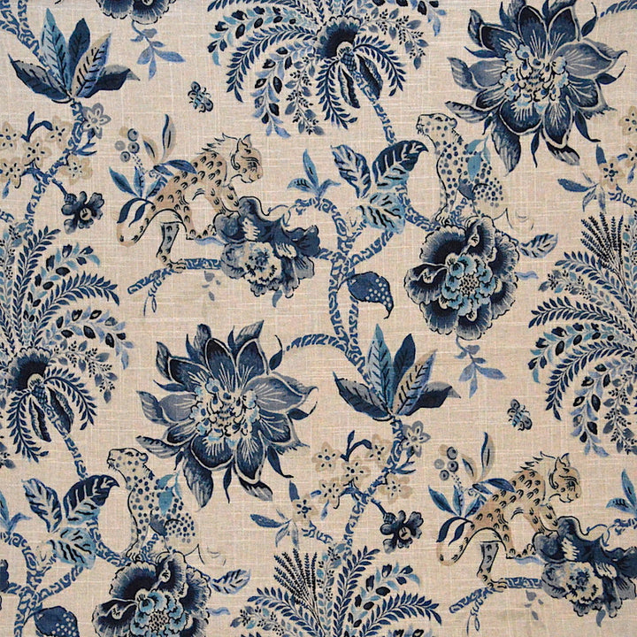 Meow Indigo by Magnolia Designer Fabric - 55Lin/45Ctn China 15000 Horizontal: 27 and Vertical: 25.25 54" - Swanky Fabrics -