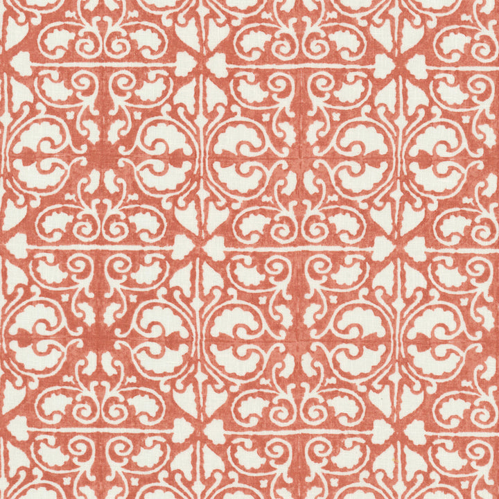 Meteor 1 Tile by Stout Designer Fabric RAINBOW LIBRARY GINGER/POPPY 68%POL 32%COT INDIA Horizontal: 13.500 and Vertical: 6.375 54 in - Swanky Fabrics -
