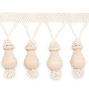 Antibes Molded Fringe Natural MF4002-1 by Schumacher Designer Trim
