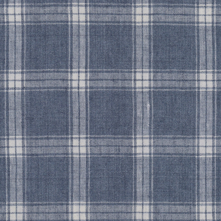 Middletown 2 Slate by Stout Designer Fabric RAINBOW LIBRARY HAZE/SKY 100%LIN INDIA Horizontal: 3.375 and Vertical: 3.375 54 in - Swanky Fabrics -