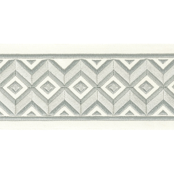 Midland Tape 2 Pewter by Stout Designer Trim STITCHED UP TRIM 100%COT %BEMB INDIA FLAME RETARDANT-U.F.A.C. CLASS 1 CATB 117-2013 WYZENBEEK 27 000 DOUBLE RUB WEAR TEST (HEAVY DUTY) Horizontal: 4.000 and Vertical: 1.500 4 in - Swanky Fabrics -