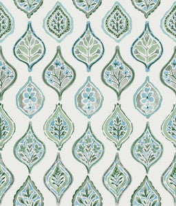 Marketplace Motif Pale Grey & Green Wallpaper by York Wallcoverings Designer