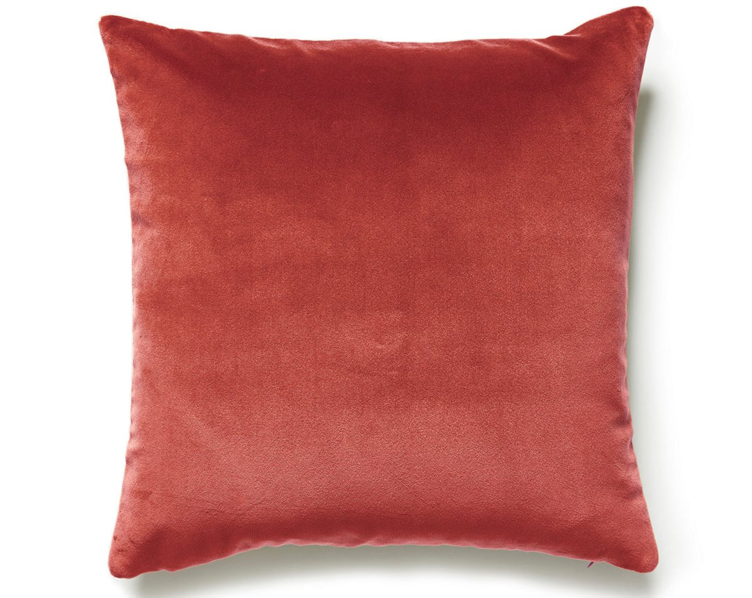 Torino Velvet Pillow 22 X 22 - Coral MTTORIPILL0011 by Scalamandre Designer Pillow