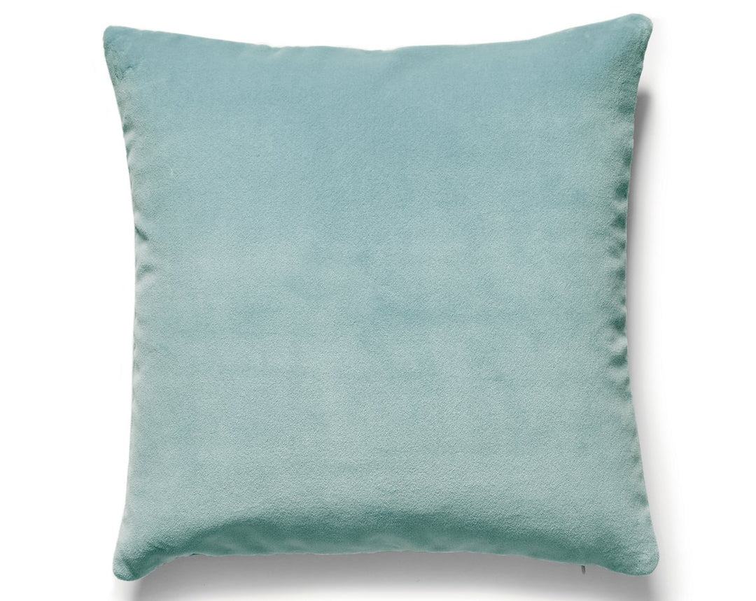 Torino Velvet Pillow 22 X 22 - Aquamarine MTTORIPILL0014 by Scalamandre Designer Pillow