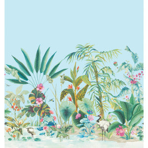 Tropical Panoramic Blue Wall Mural by York Wallcoverings Designer