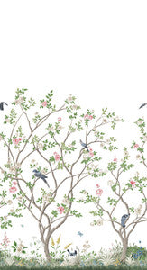 Lingering Garden White Wall Mural by Ronald Redding Designer