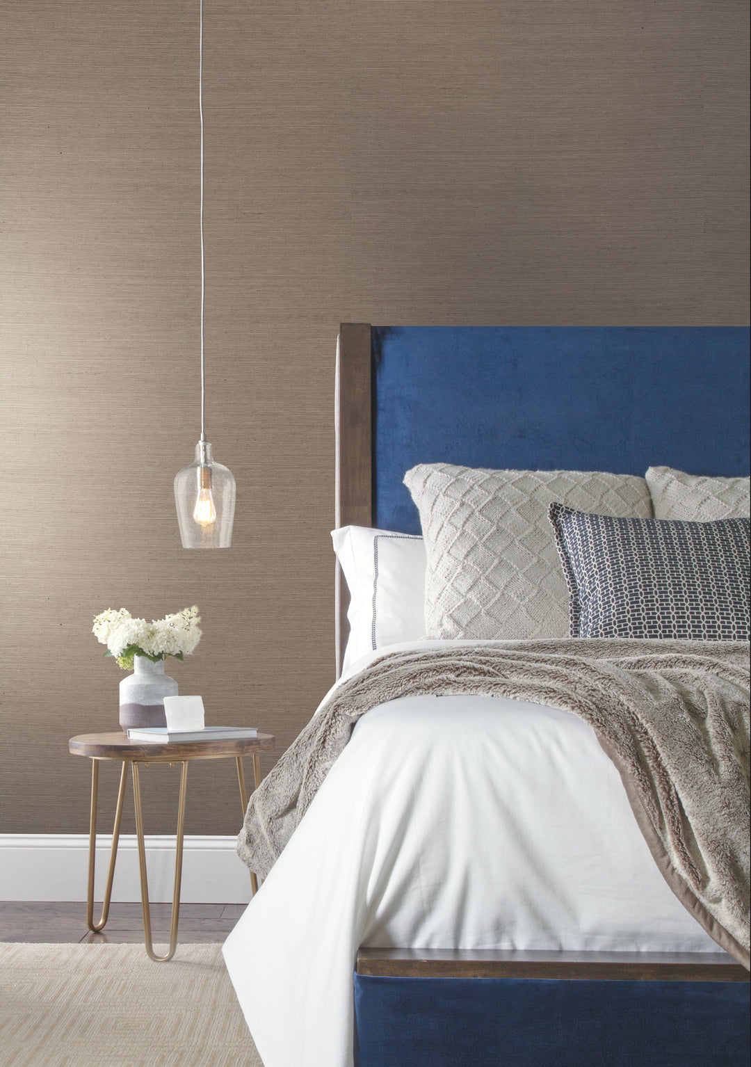 Sisal Grasscloth Brown Wallpaper by York Wallcoverings Designer