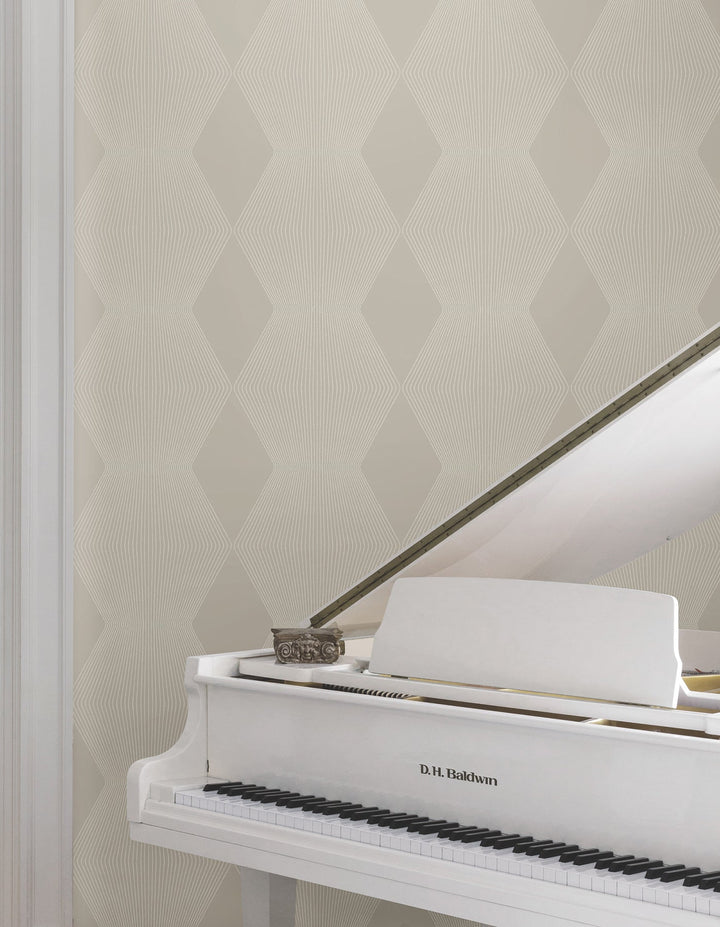 Diamond Legacy Taupe Wallpaper by Ronald Redding Designer