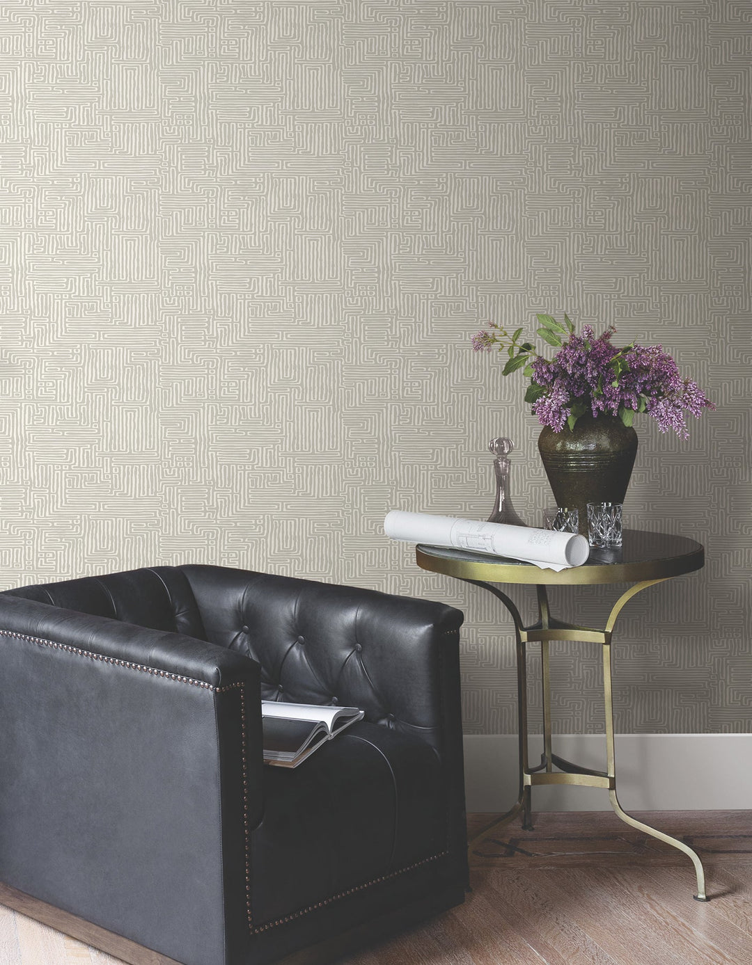 Passages Taupe Wallpaper by Ronald Redding Designer