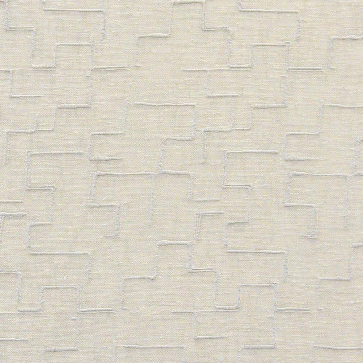 Minos # 518 Greige by Maxwell Designer Fabric Sheer Paths 100% POLYESTER TURKEY V-8" H-6.4" 118" EMB. WIDTH 110" - Swanky Fabrics -