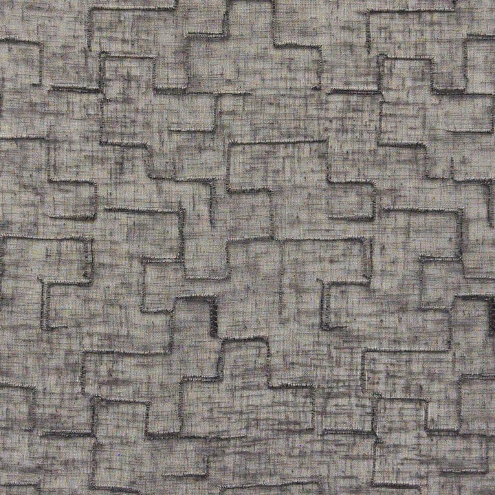 Minos # 546 Noir by Maxwell Designer Fabric Sheer Paths 100% POLYESTER TURKEY V-8" H-6.4" 118" EMB. WIDTH 110" - Swanky Fabrics -