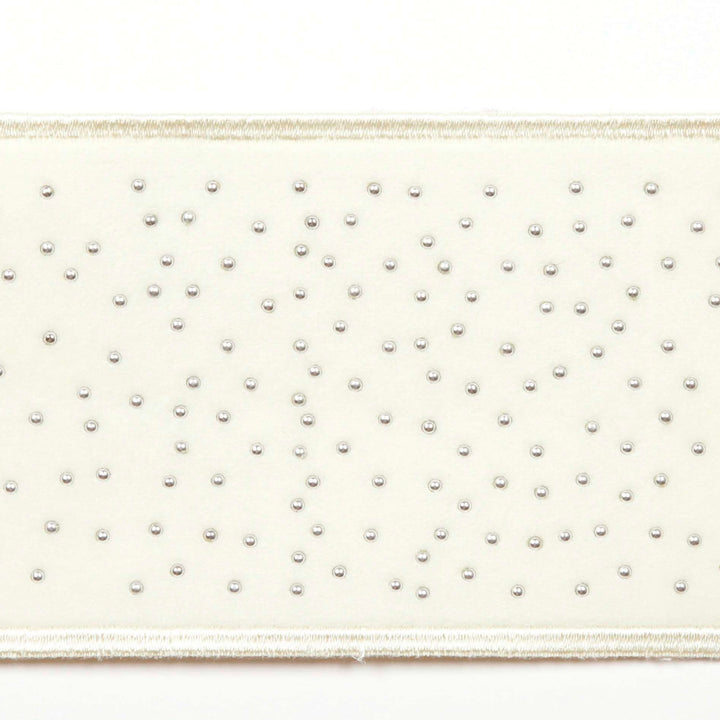 Mellow Bone by Europatex Designer Fabric Mellow 82.1% Polyester / 11% Rayon / 6.9% Metallic yarn 3.00 inches - Swanky Fabrics -